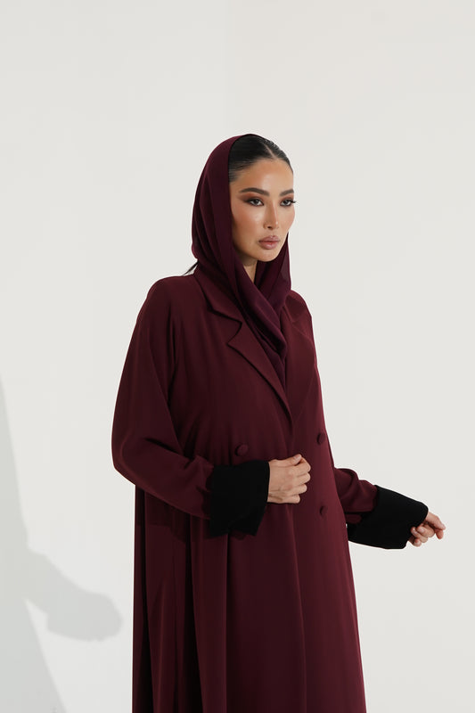 Burgundy abaya