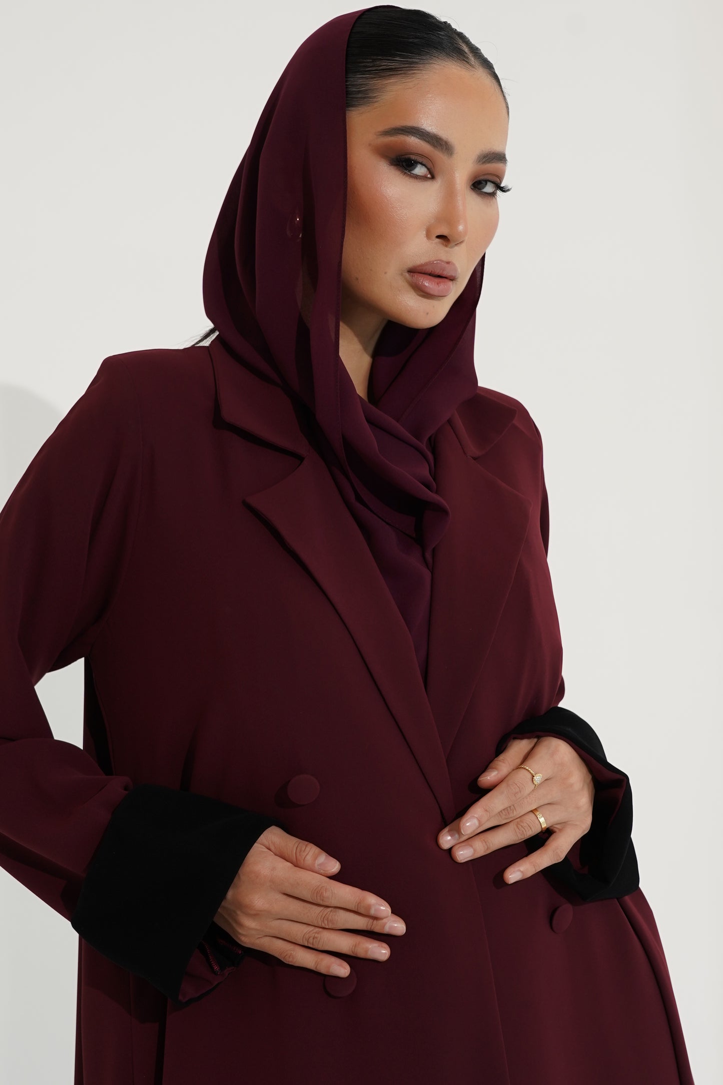 Burgundy abaya