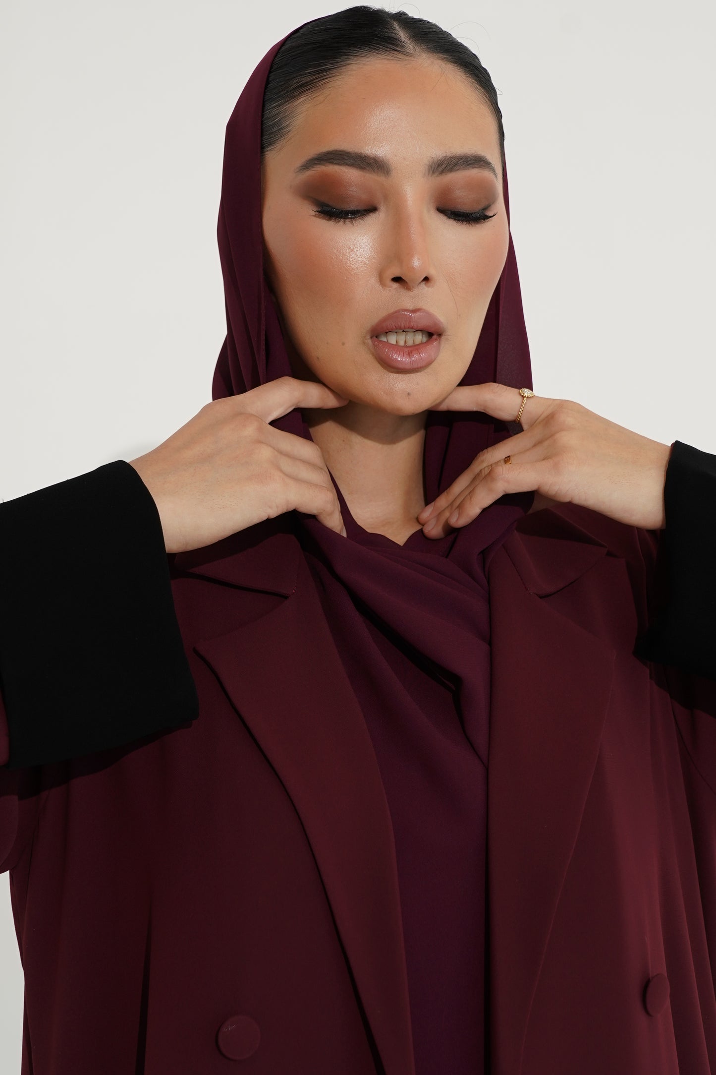 Burgundy abaya