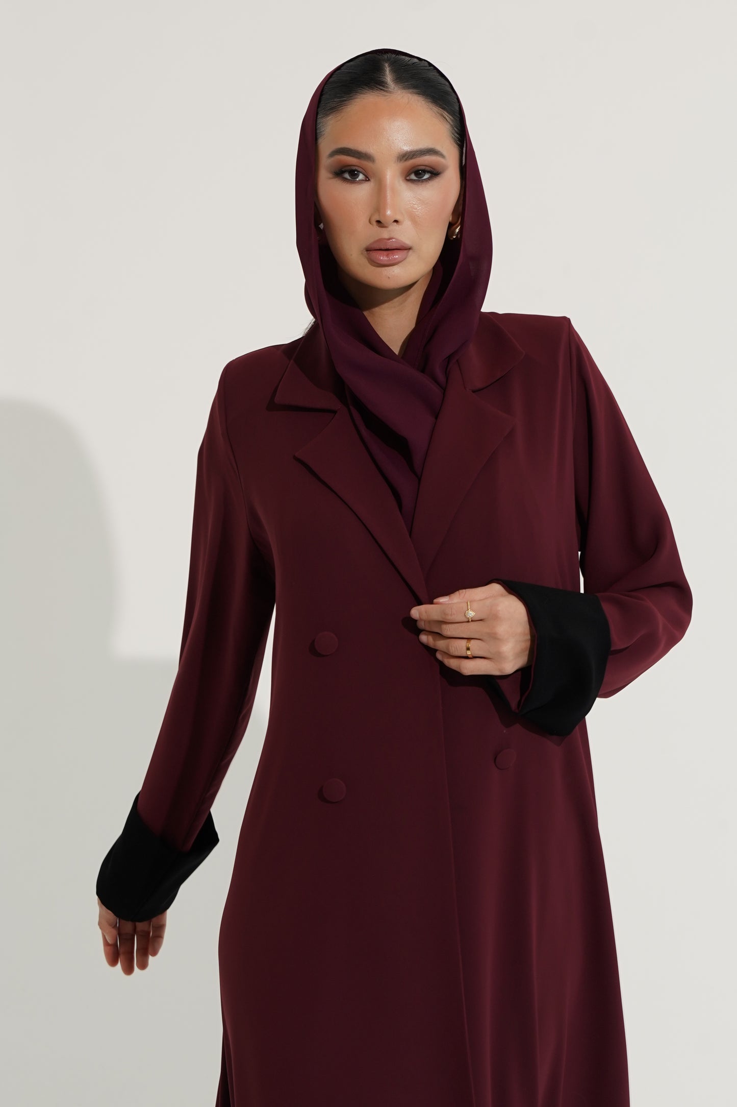 Burgundy abaya