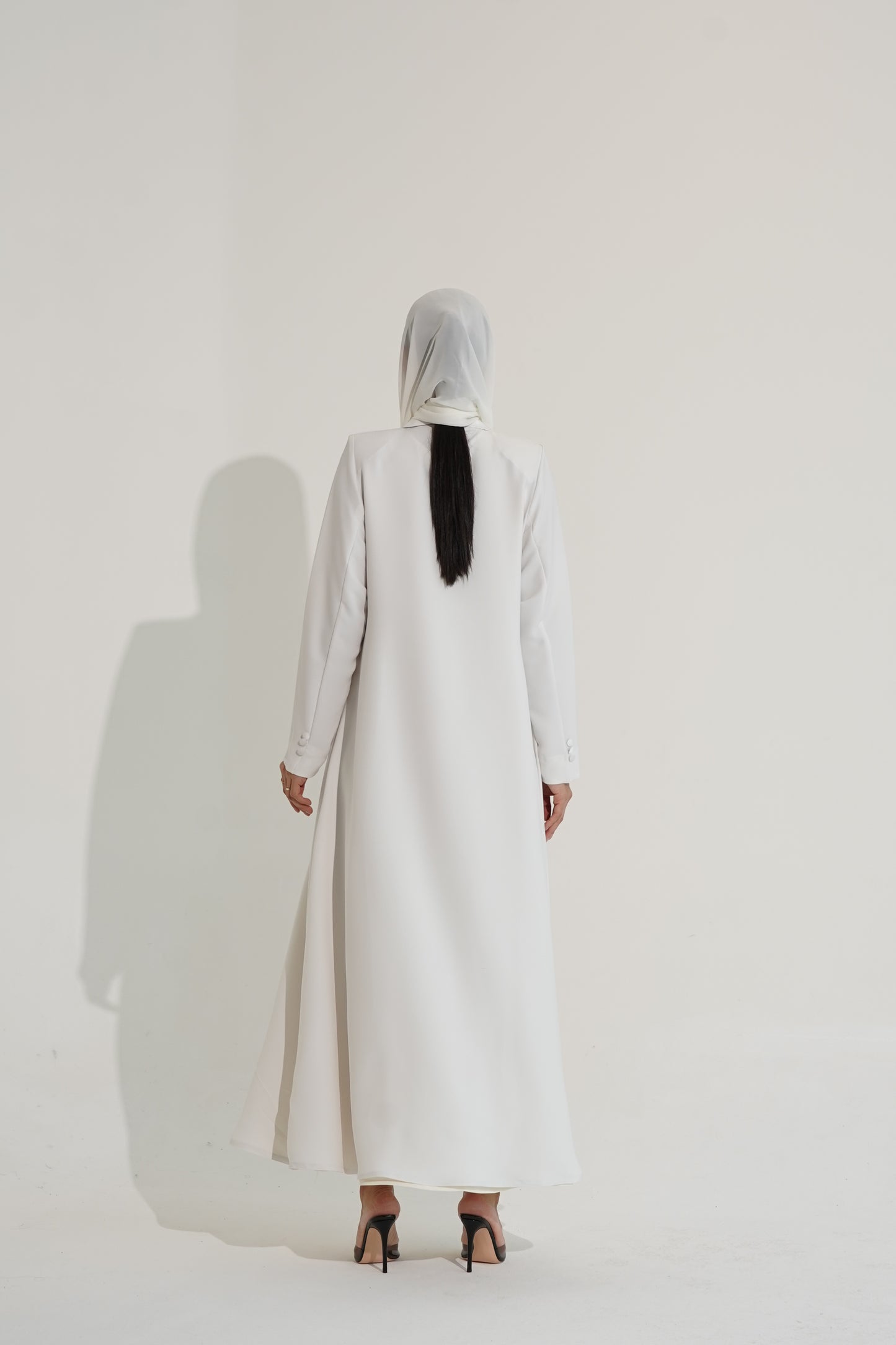 White blazer abaya