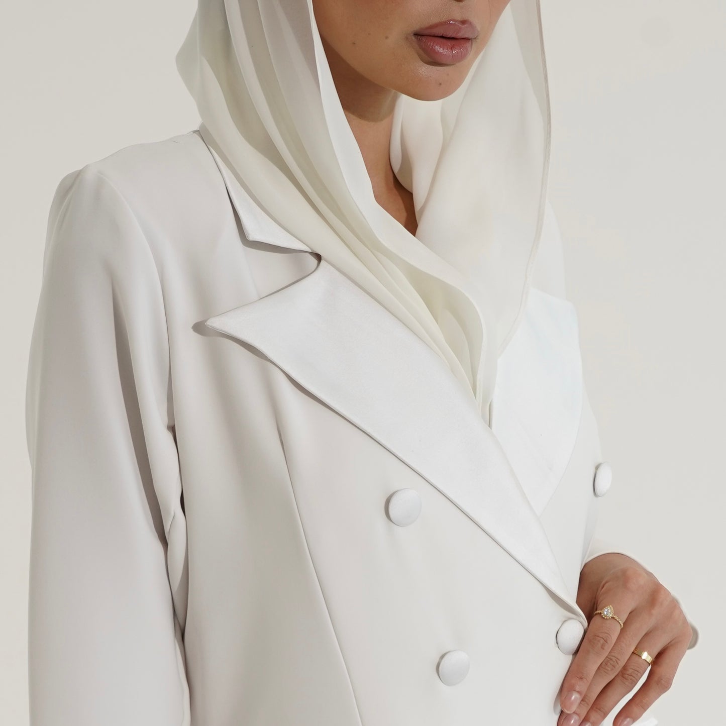 White blazer abaya