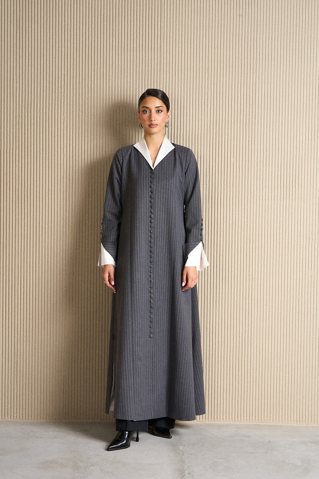 Ivory Collar Abaya
