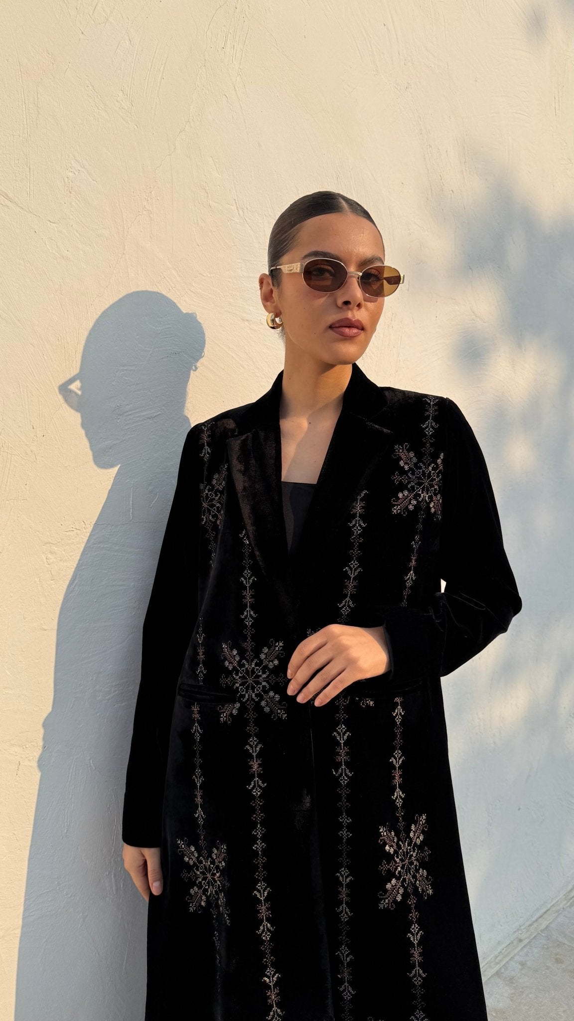 Brown prints abaya - | حصه لاين