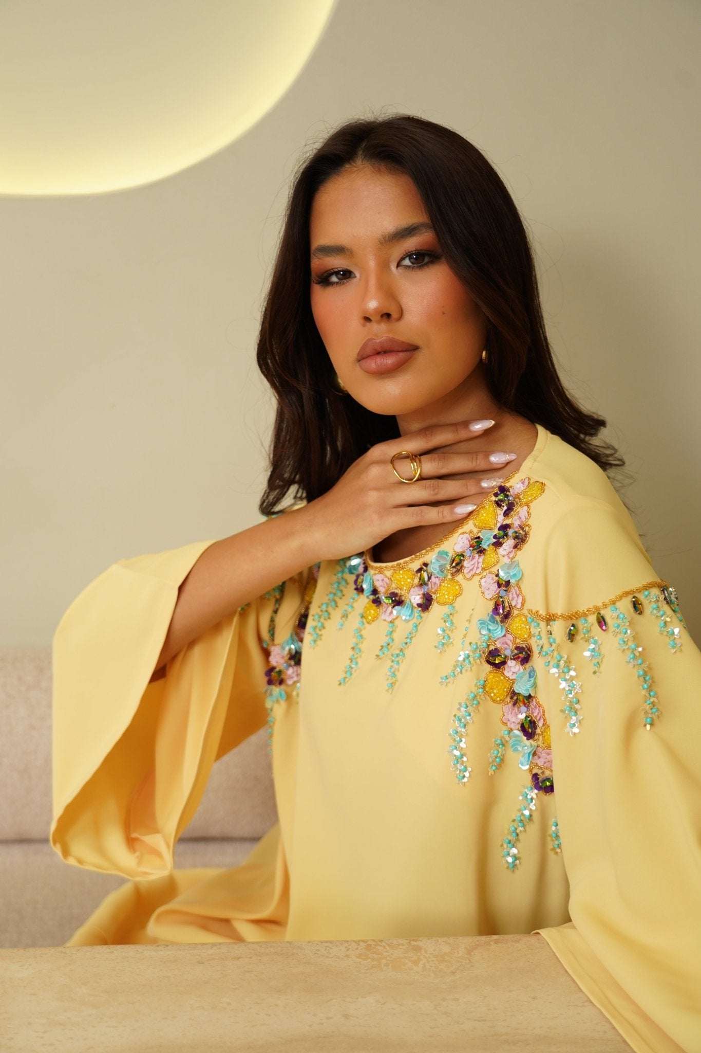 Yellow embroidery - | حصه لاين