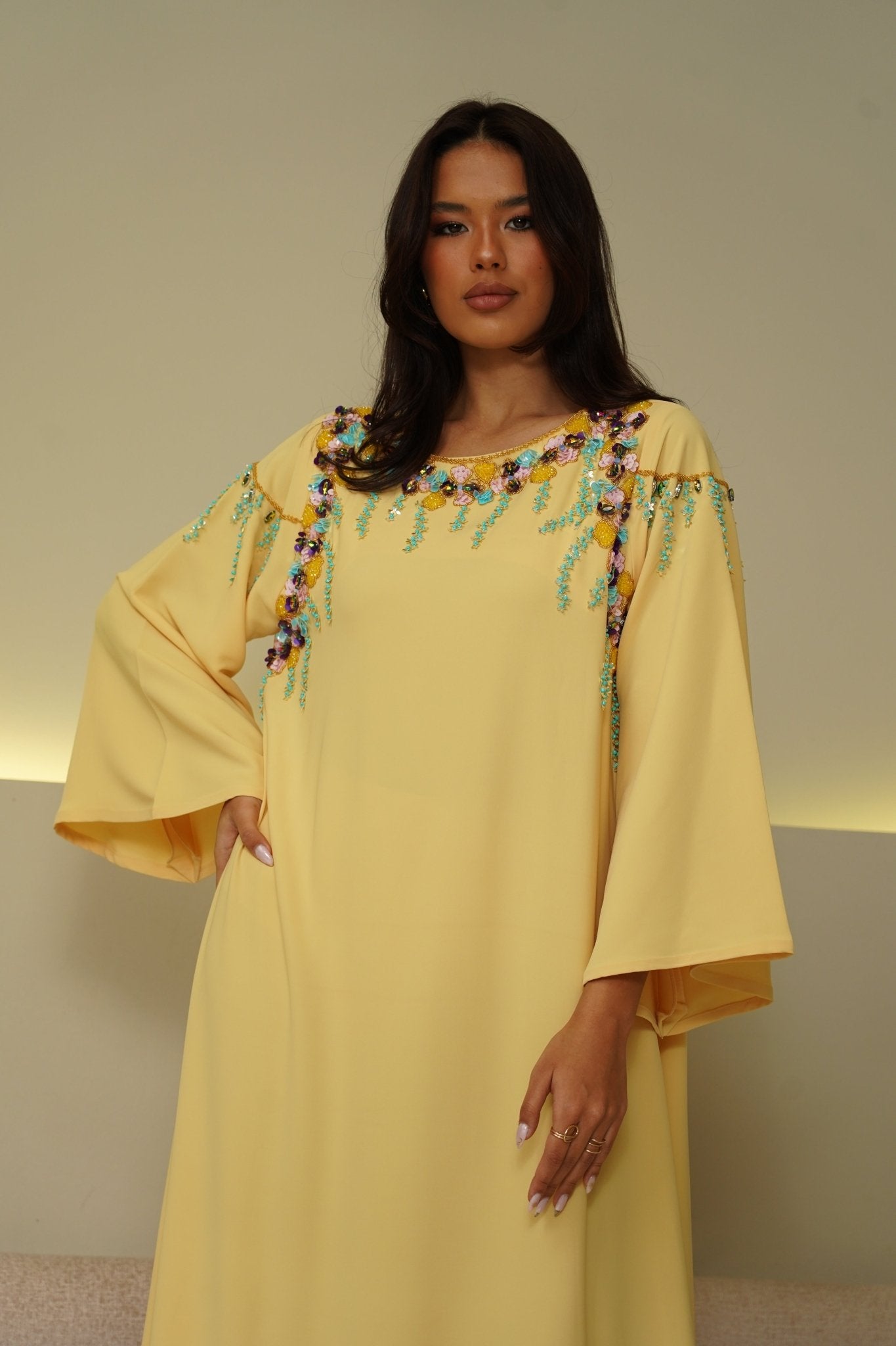 Yellow embroidery - | حصه لاين